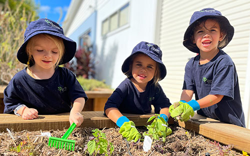 Children gardening