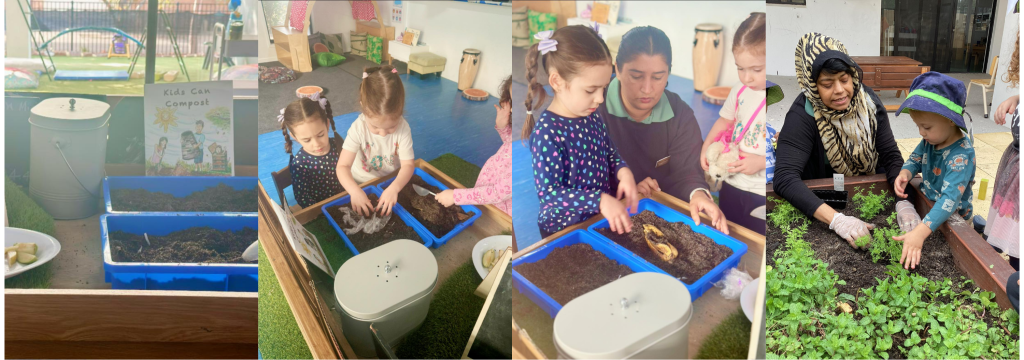 Grow Early Education Tarneit are learning about composting and the benefits that can have on fueling the soil and their vegetables
